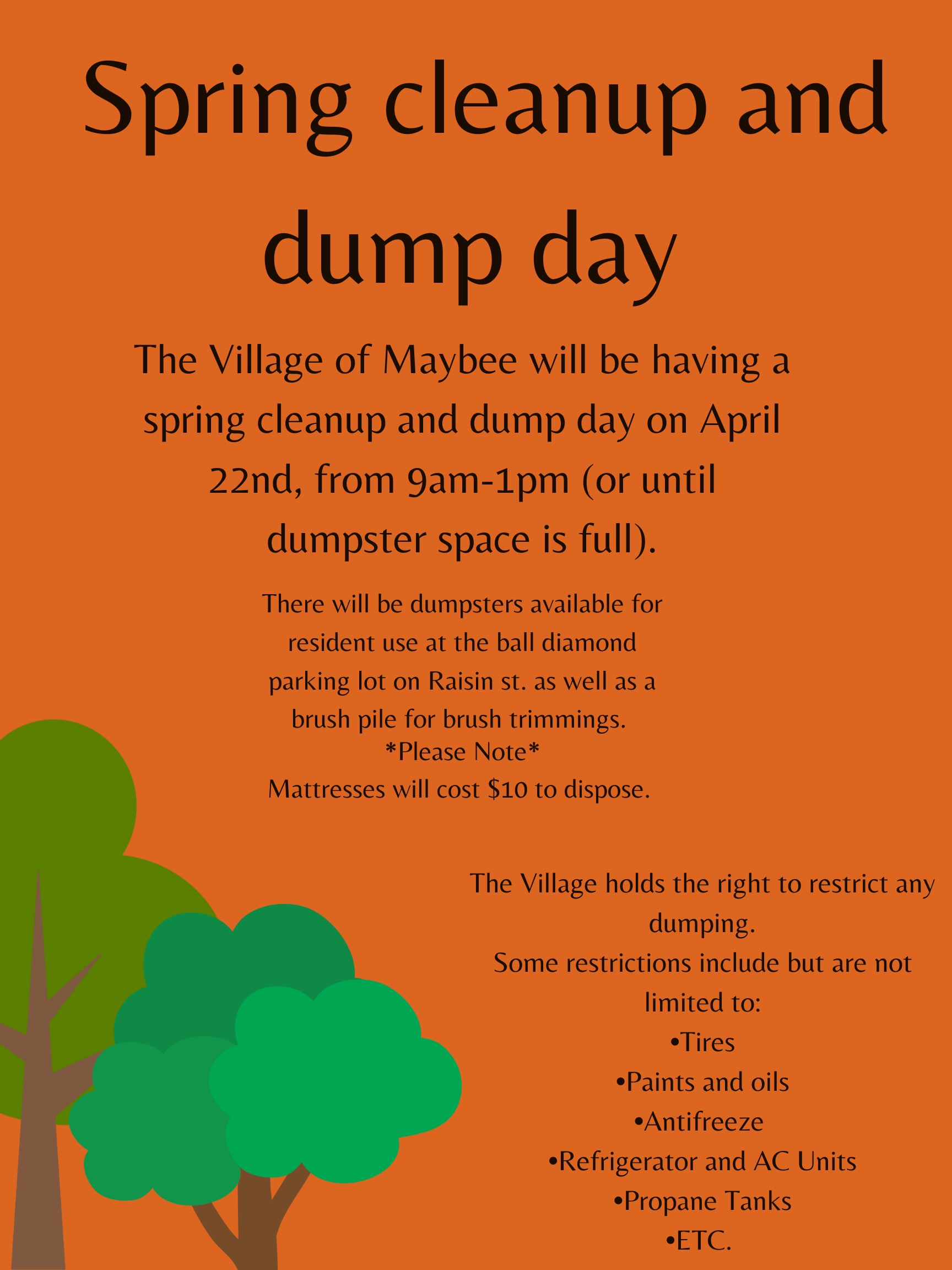 Village Dump Day Village Of Maybee